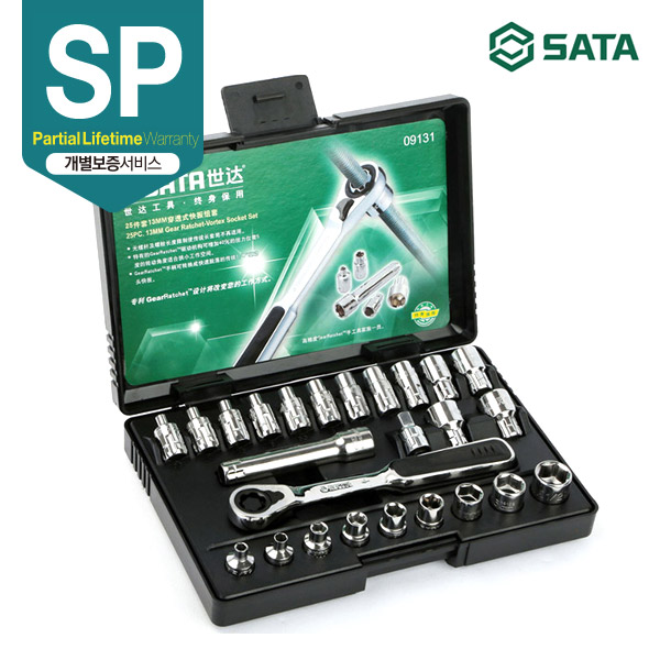 사타 SATA 13MM 육각 관통형 소켓 라쳇 세트(25PCS)