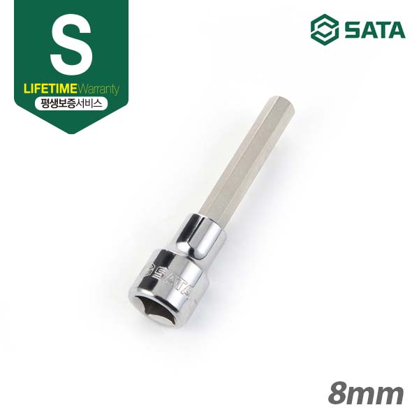 사타 SATA 1/2&quot;(인치) 롱 육각 비트 소켓 100mm 8mm